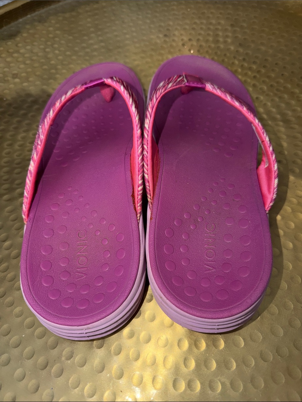 Vionic Purple and Pink Women's Flip Flop Sandals - Picture 3 of 9